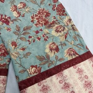 Vintage Homemade Pillowcases Cotton Floral Roses On Teal French Country Cottage